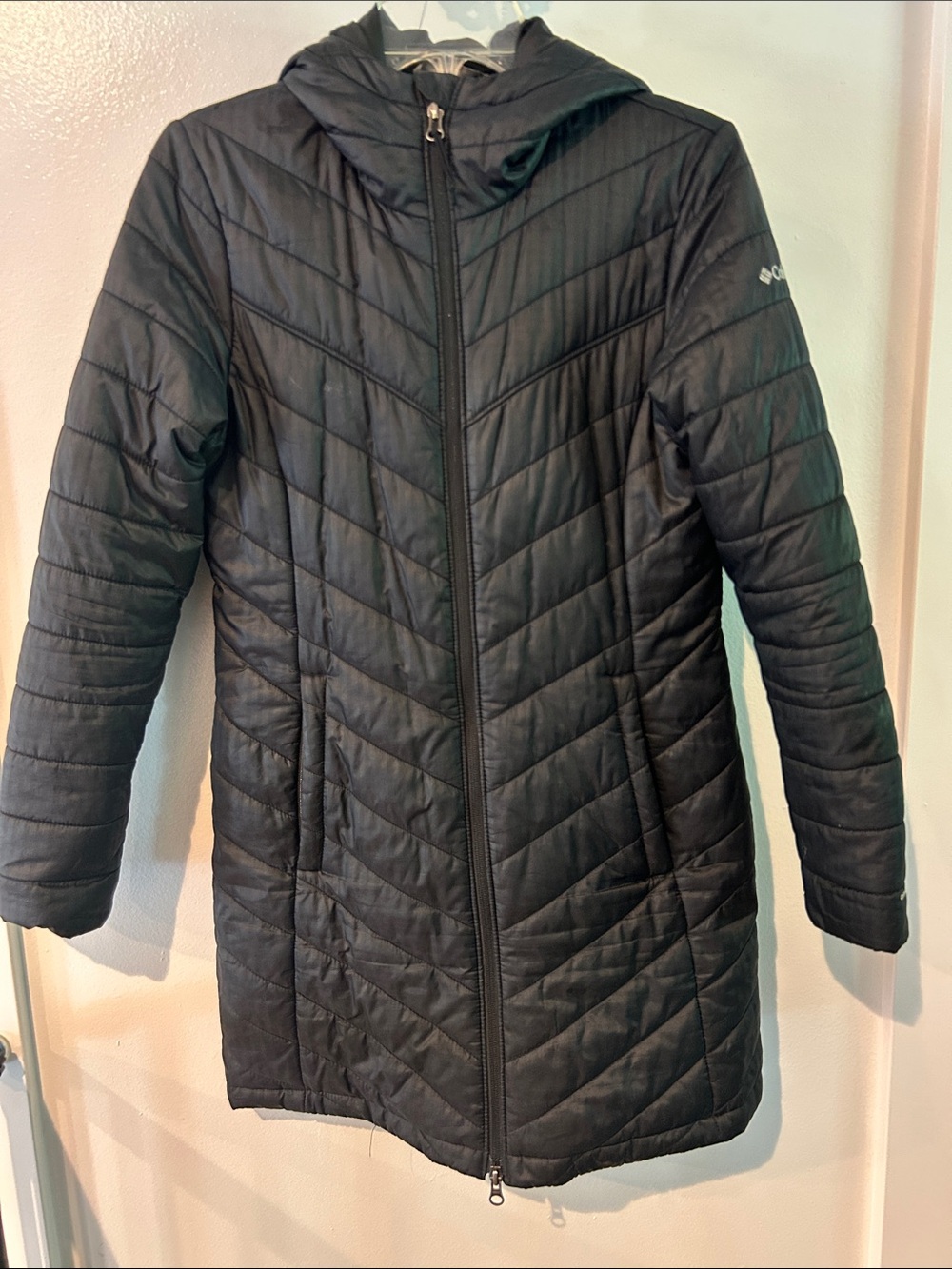 Columbia Black Quilted Hooded Puffer Coat